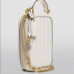 Coach quilted leather Alie camera/ cellphones bag in brass